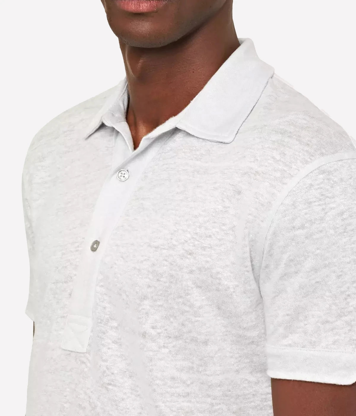 Sebastian Linen Polo in Serenity Blue