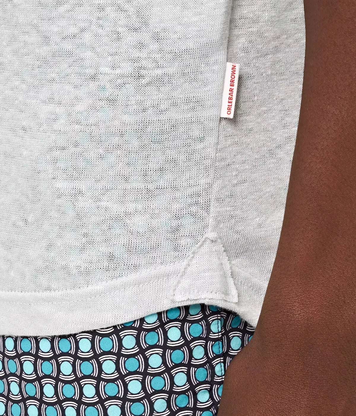 Sebastian Linen Polo in Serenity Blue