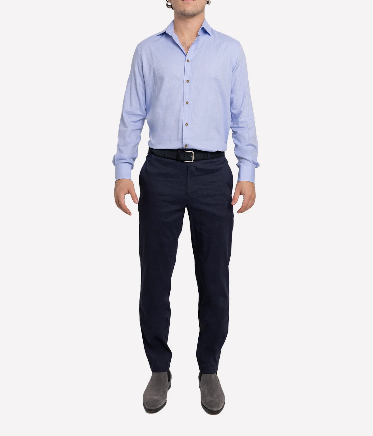 Slim Fit Business Shirt in Blue Cotton