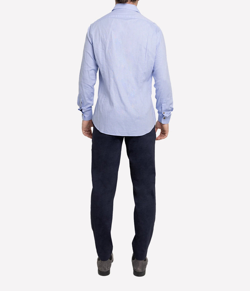 Slim Fit Business Shirt in Blue Cotton