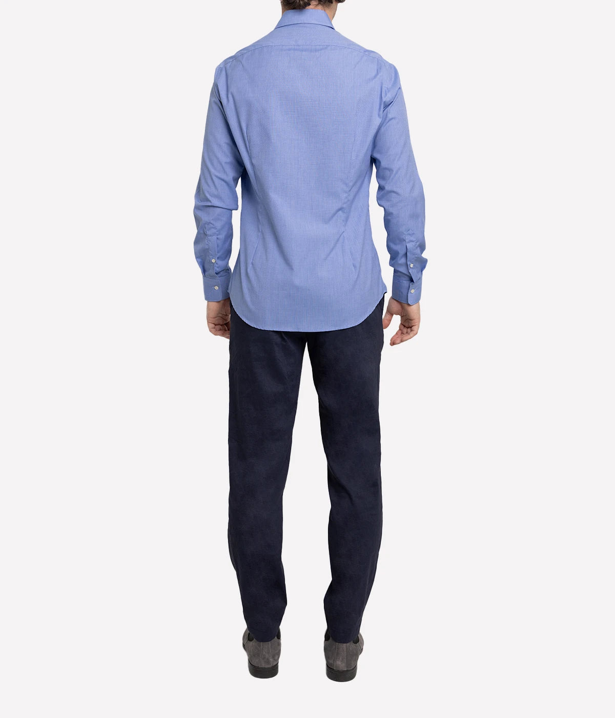 Slim Fit Business Shirt in Navy Cotton