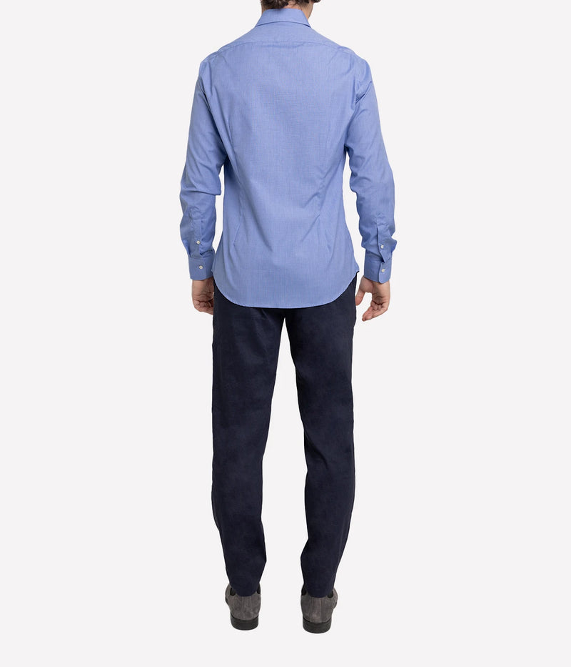 Slim Fit Business Shirt in Navy Cotton