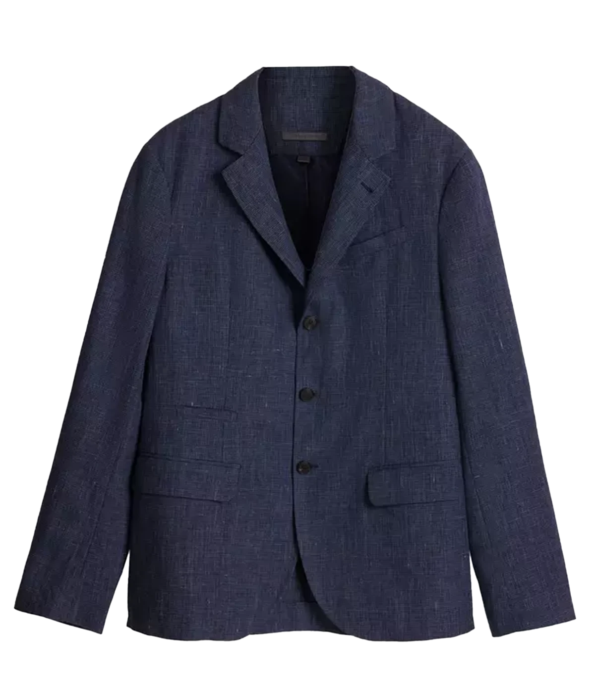Slim Fit Notch Lapel Jacket in Ink Blue