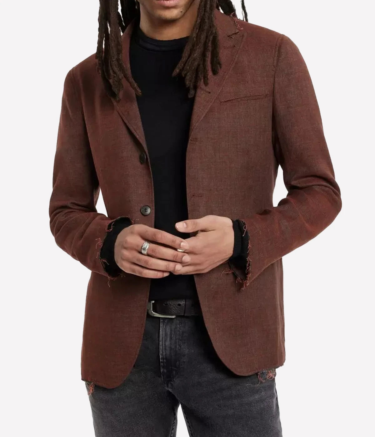 Slim Fit Notch Lapel Jacket in Tomato
