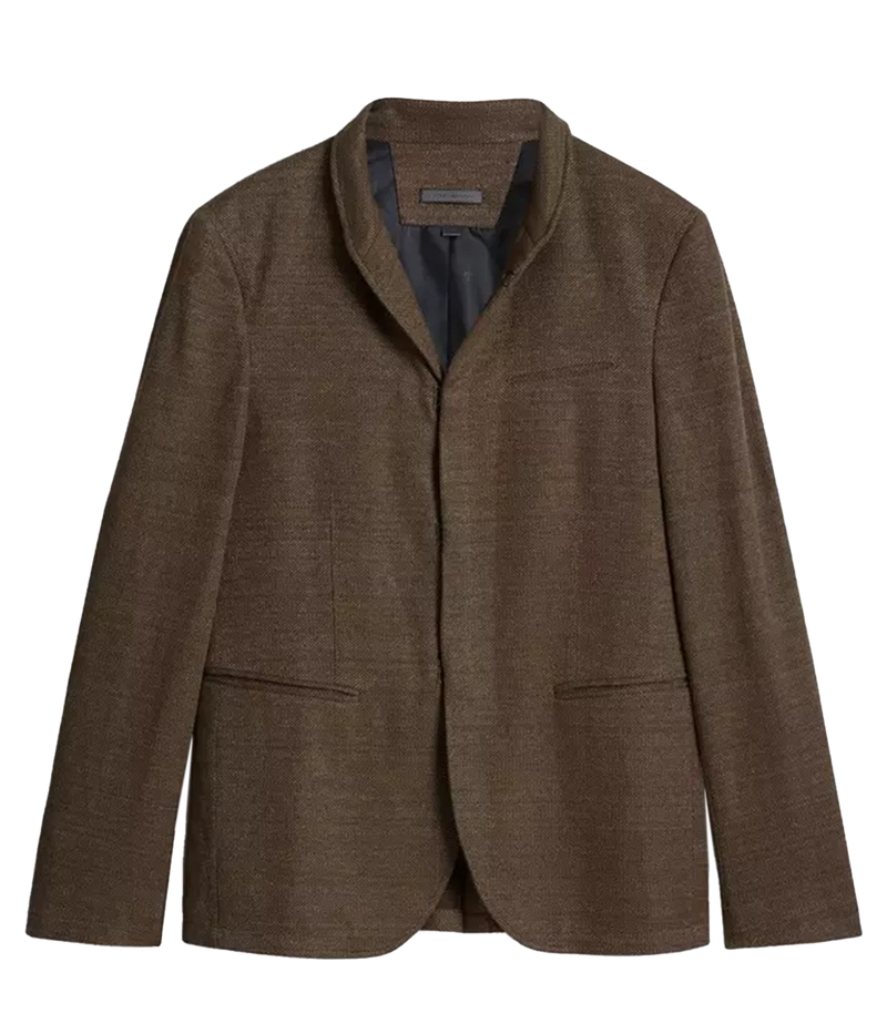 Slim Fit Shawl Collar Jacket in Walnut