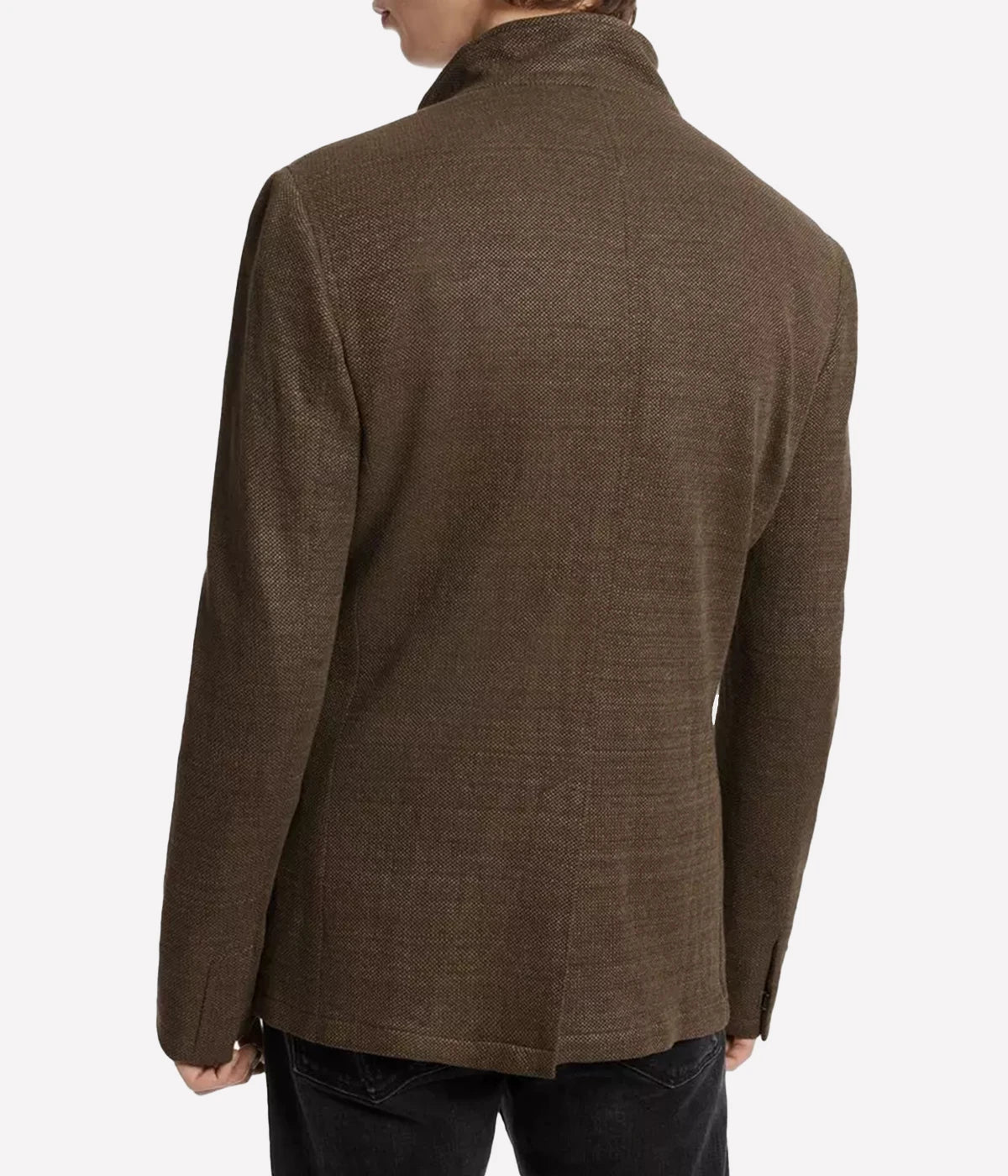Slim Fit Shawl Collar Jacket in Walnut