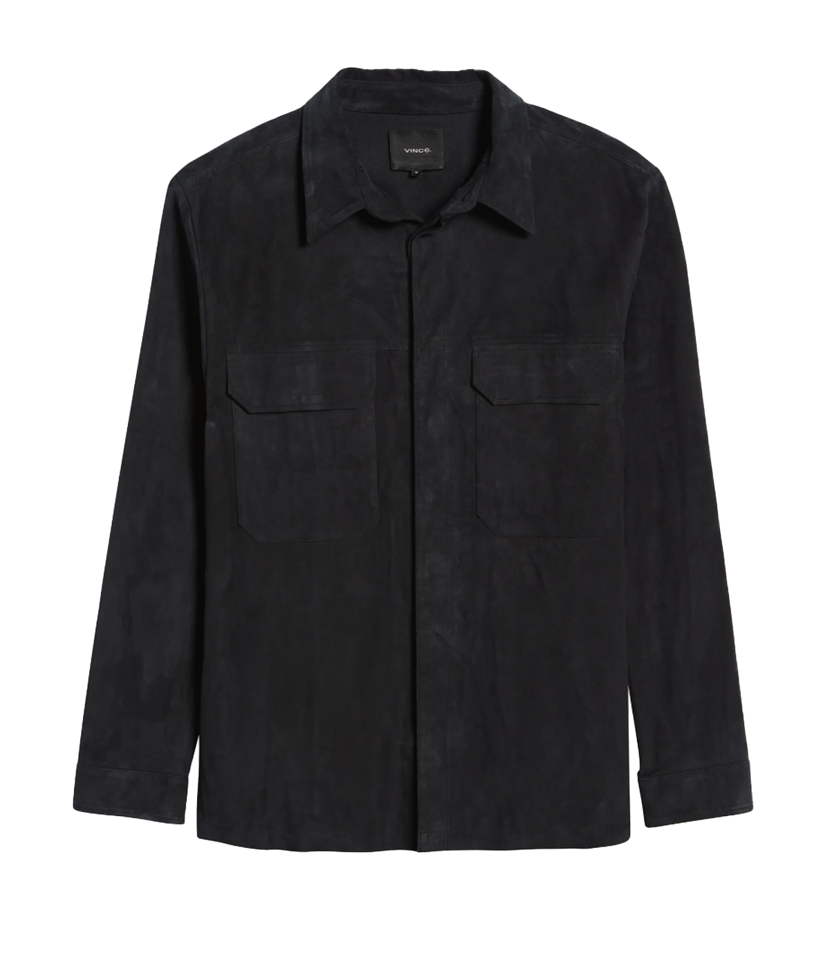Soft Suede Overshirt in Soft Black