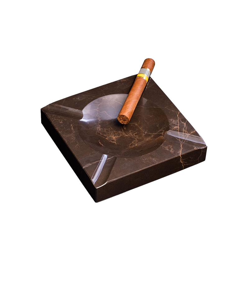 Marble Two Cigar Ashtray in Brown