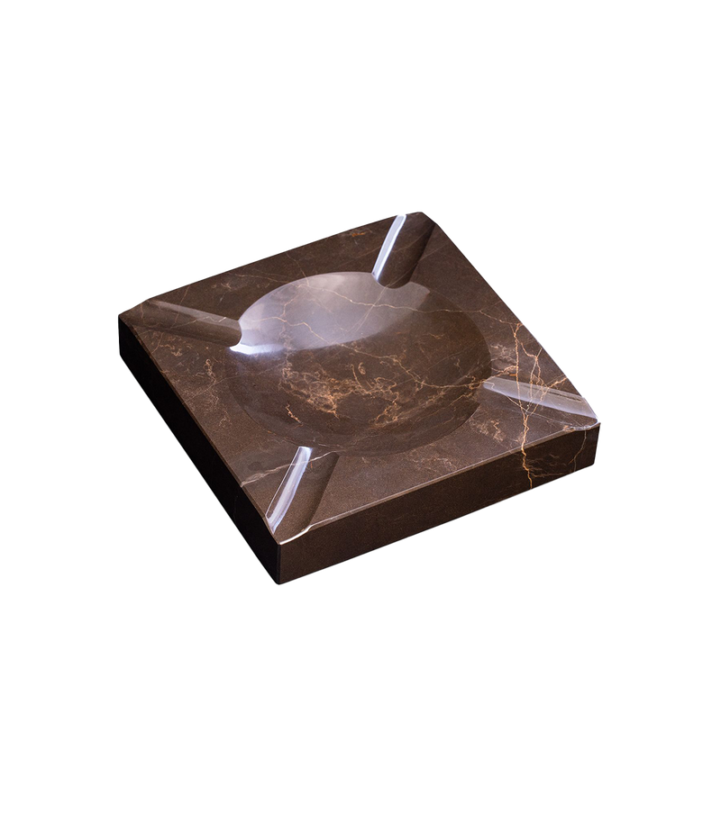 Marble Two Cigar Ashtray in Brown