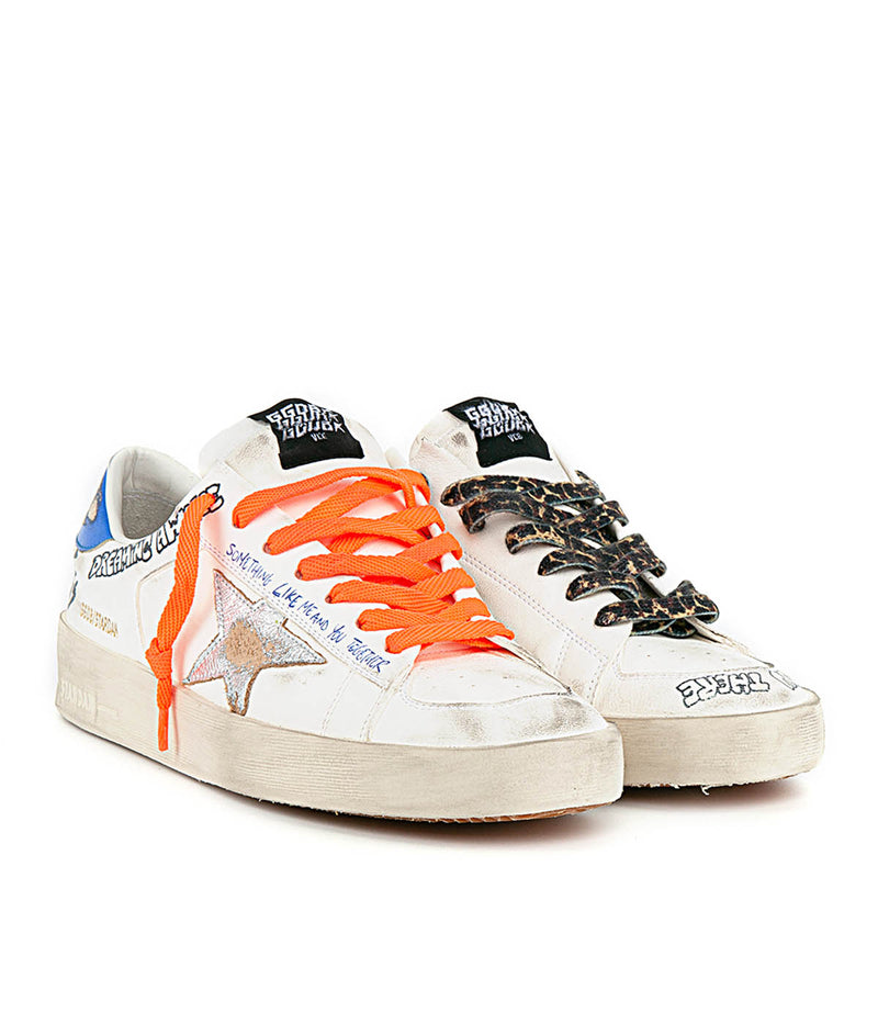 Stardan Nappa with Serigraphs in White, Silver, Blue & Red