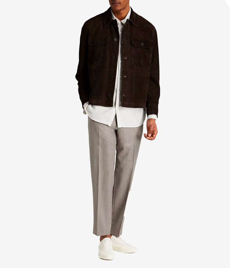 Suede Utility Jacket in Palomar