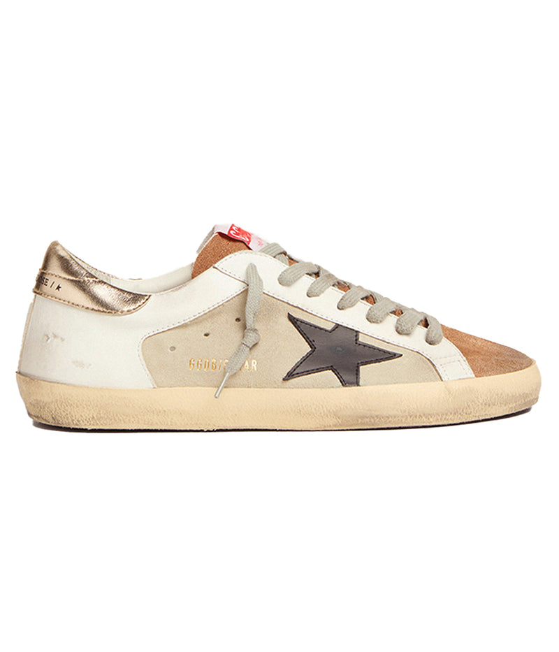 Super-Star Laminated Heel in Ice, White & Brown