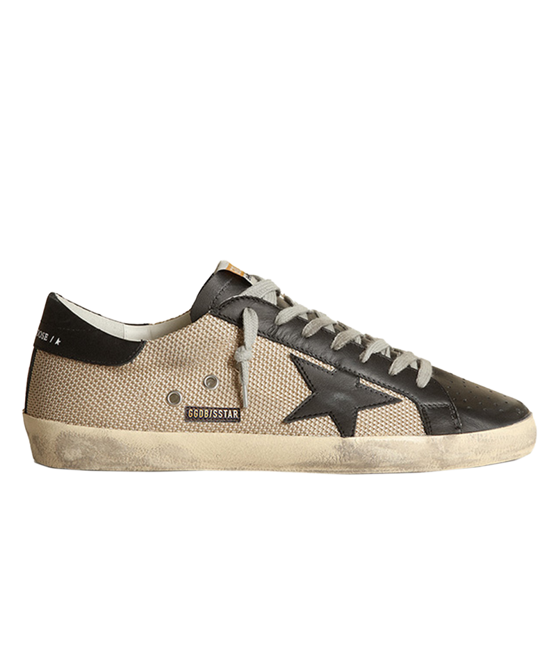 Super-Star Net Upper Leather in Milk & Black