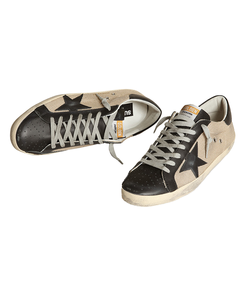 Super-Star Net Upper Leather in Milk & Black