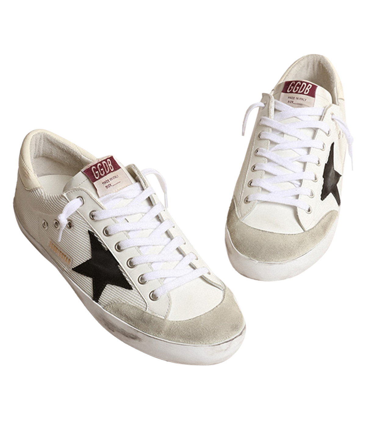 Super-Star Penstar Net Upper Leather in White, Black & Beige
