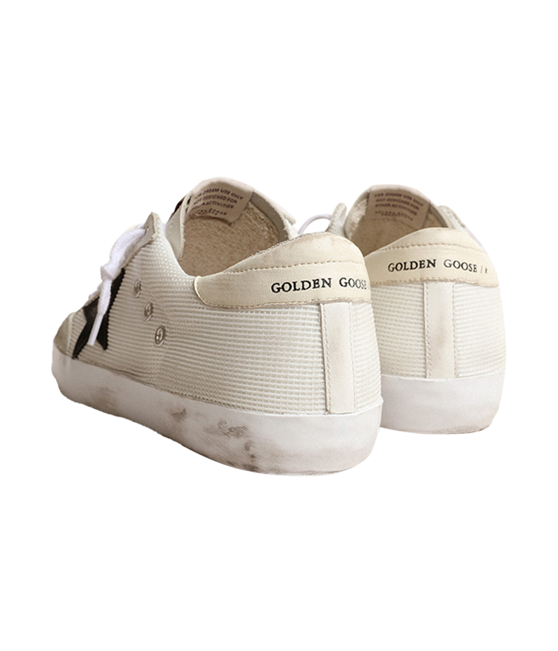 Super-Star Penstar Net Upper Leather in White, Black & Beige