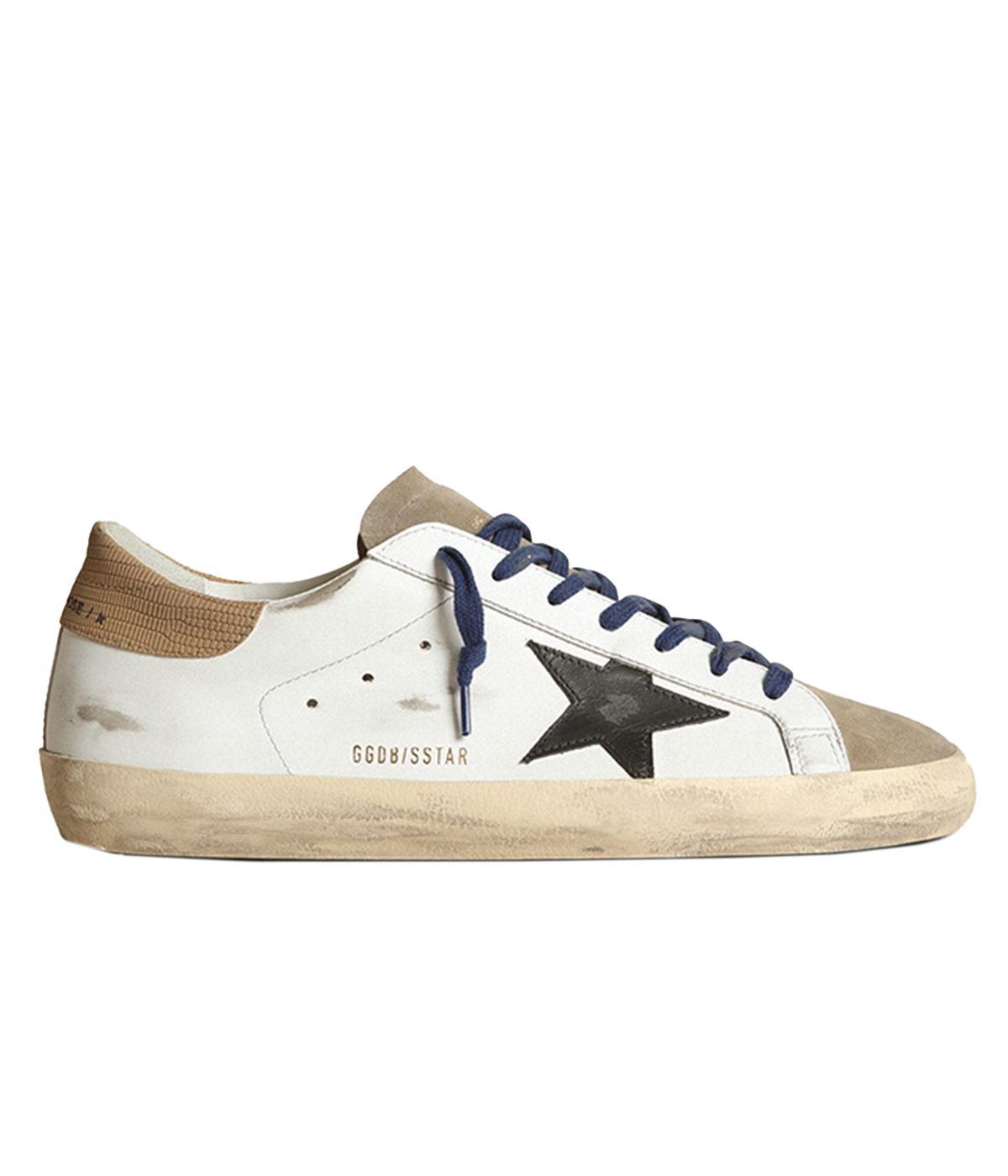 Super-Star Leather Upper Suede in White, Taupe, Black & Light Brown