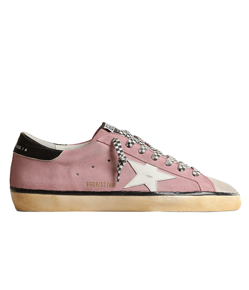 Super-Star Suede Upper Leather in Antique Pink, White & Black