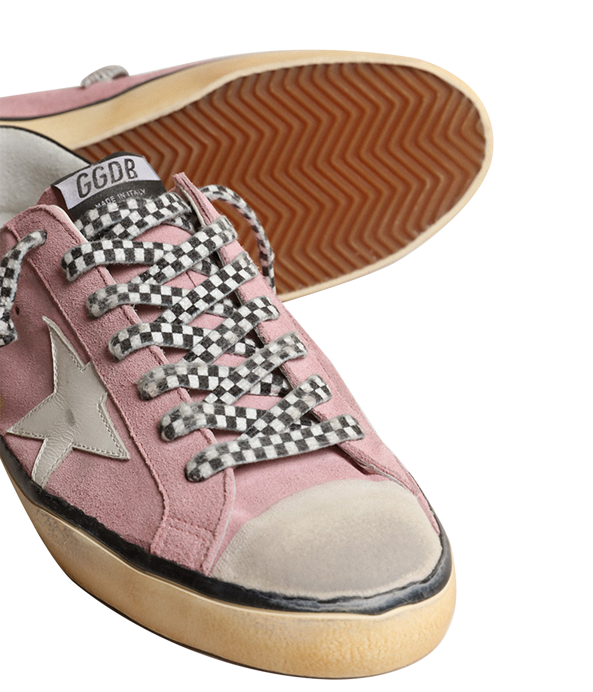 Super-Star Suede Upper Leather in Antique Pink, White & Black