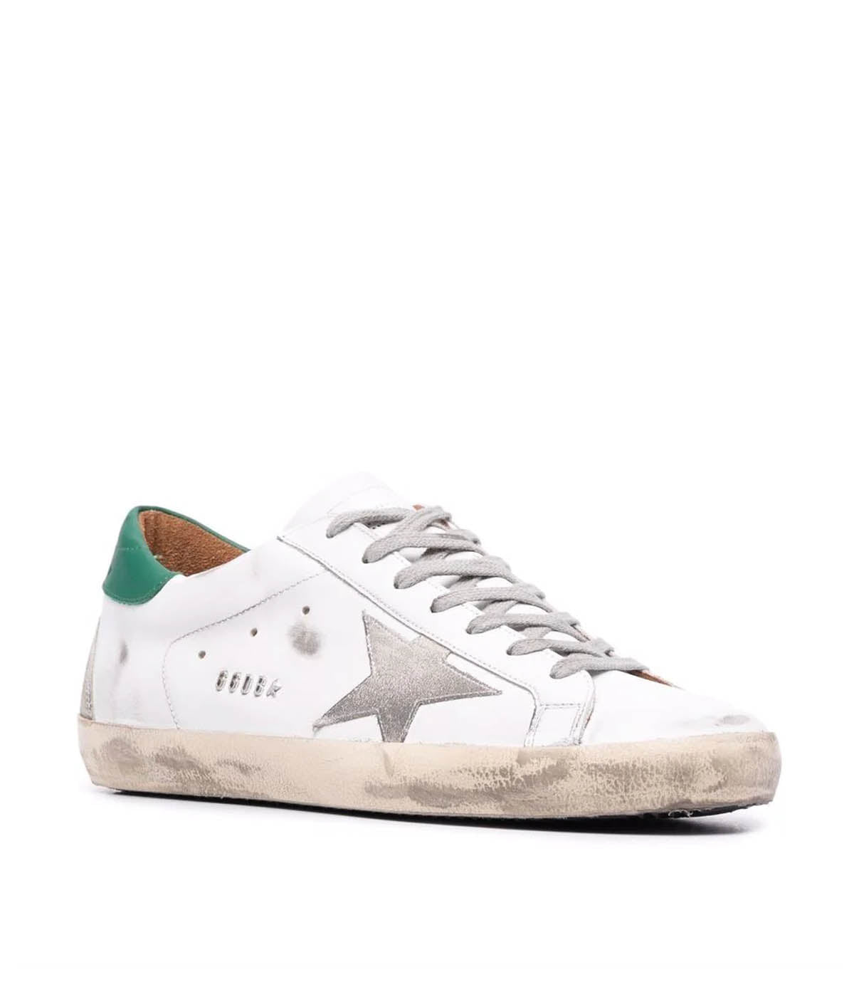 Super Star Leather Upper in White, Ice & Green