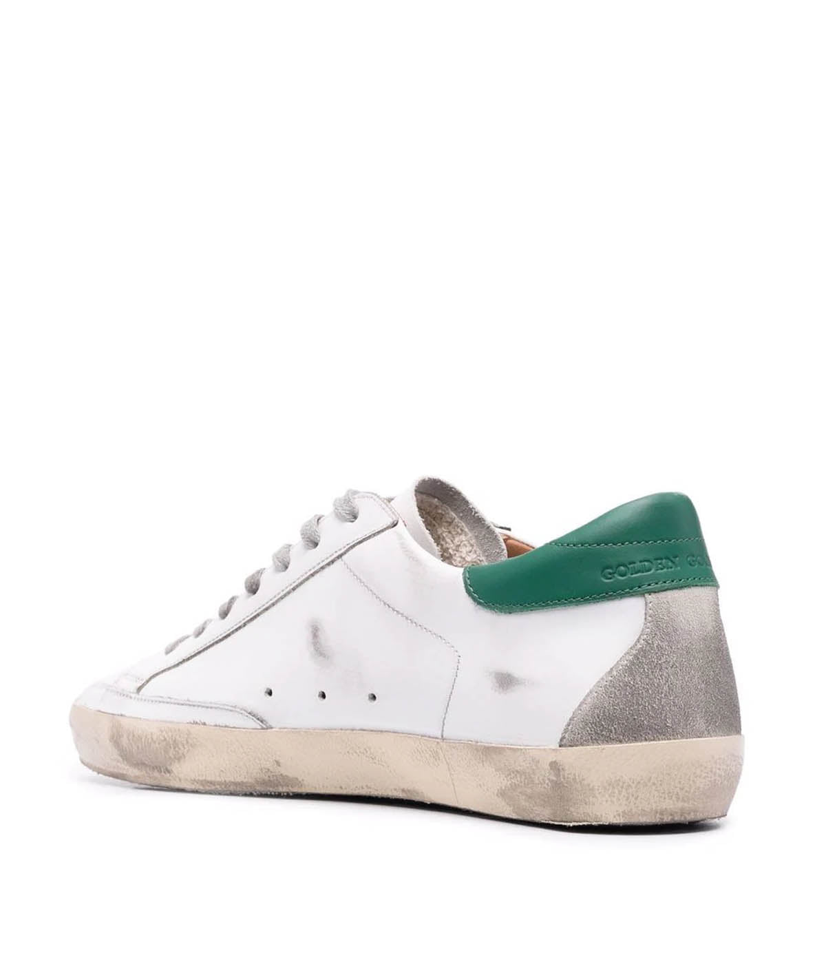 Super Star Leather Upper in White, Ice & Green