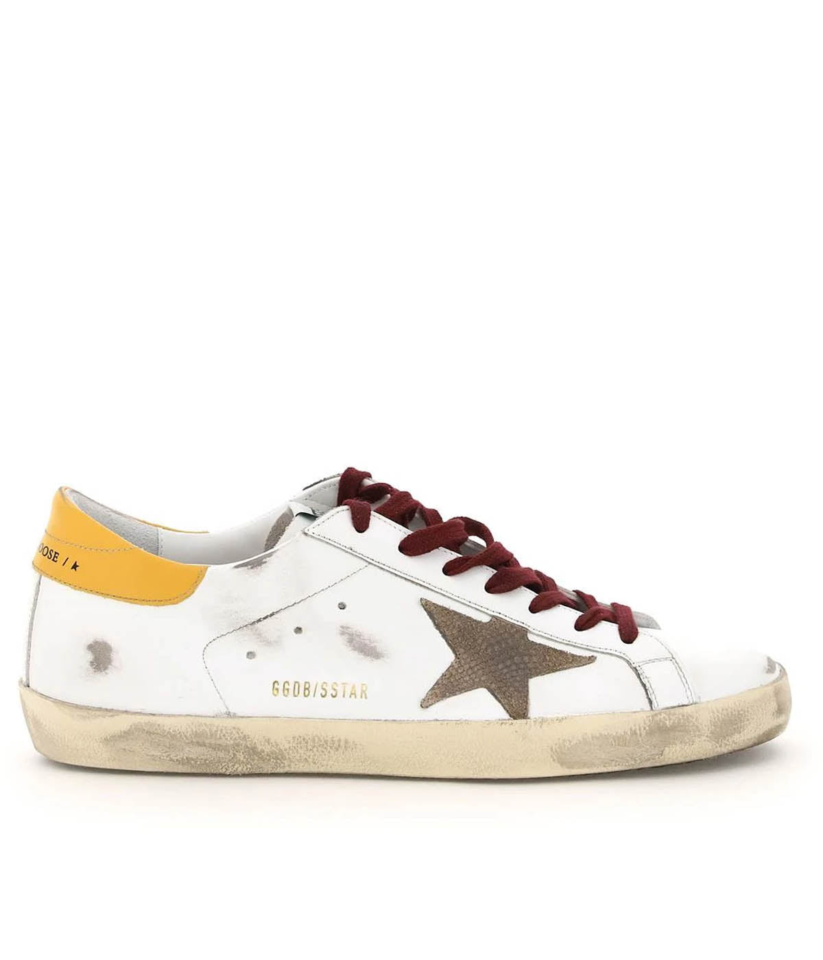 Super Star Leather Upper & Heel Python in White, Beige & Golden Glow