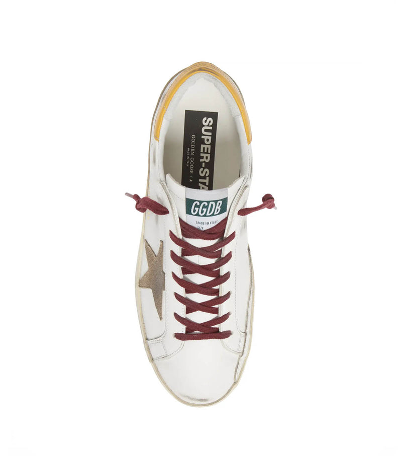 Super Star Leather Upper & Heel Python in White, Beige & Golden Glow