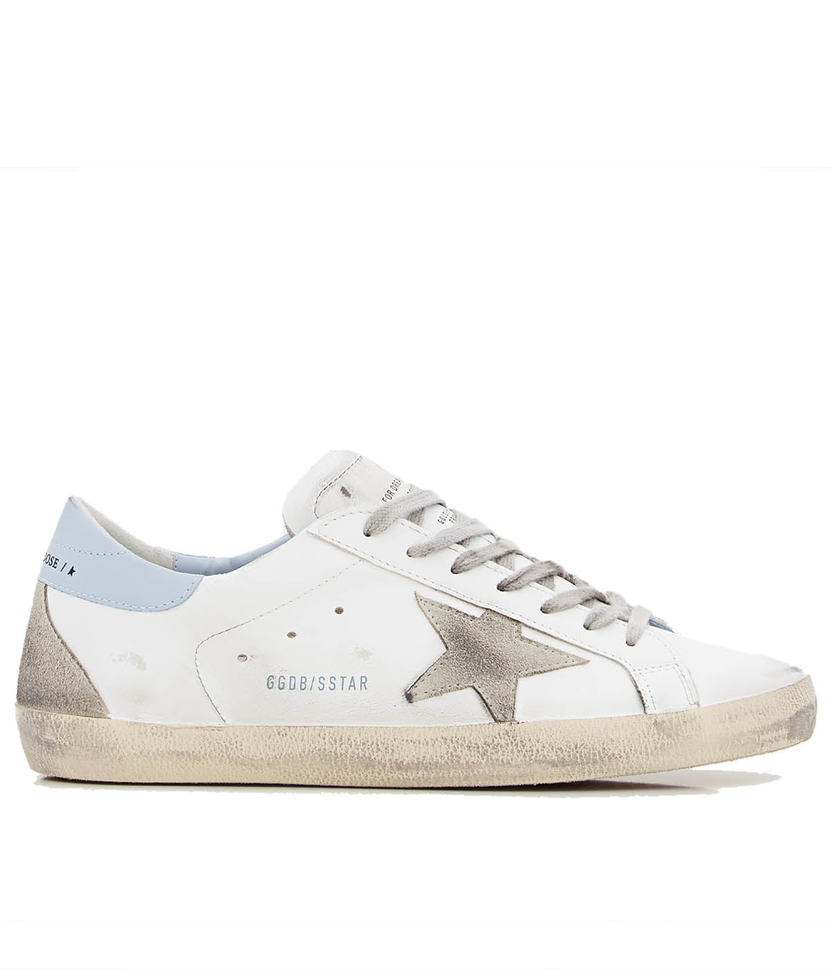 Super Star Leather Upper & Heel Suede in White, Ice & Powder Blue