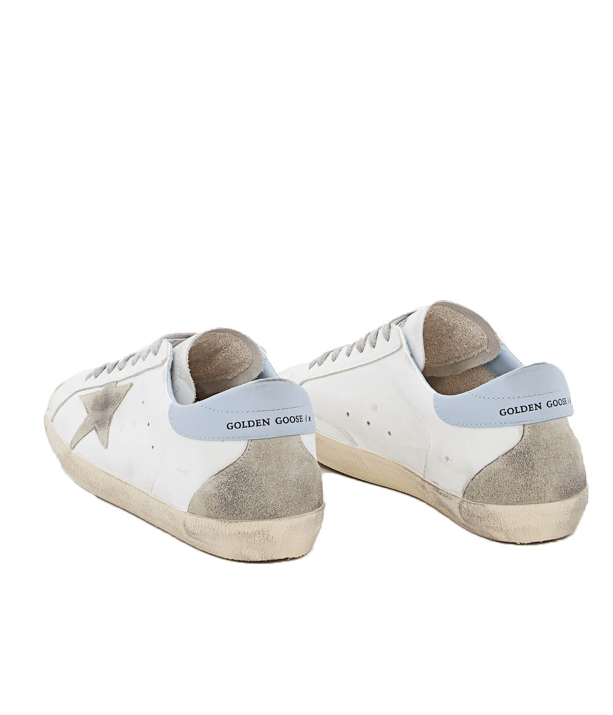 Super Star Leather Upper & Heel Suede in White, Ice & Powder Blue