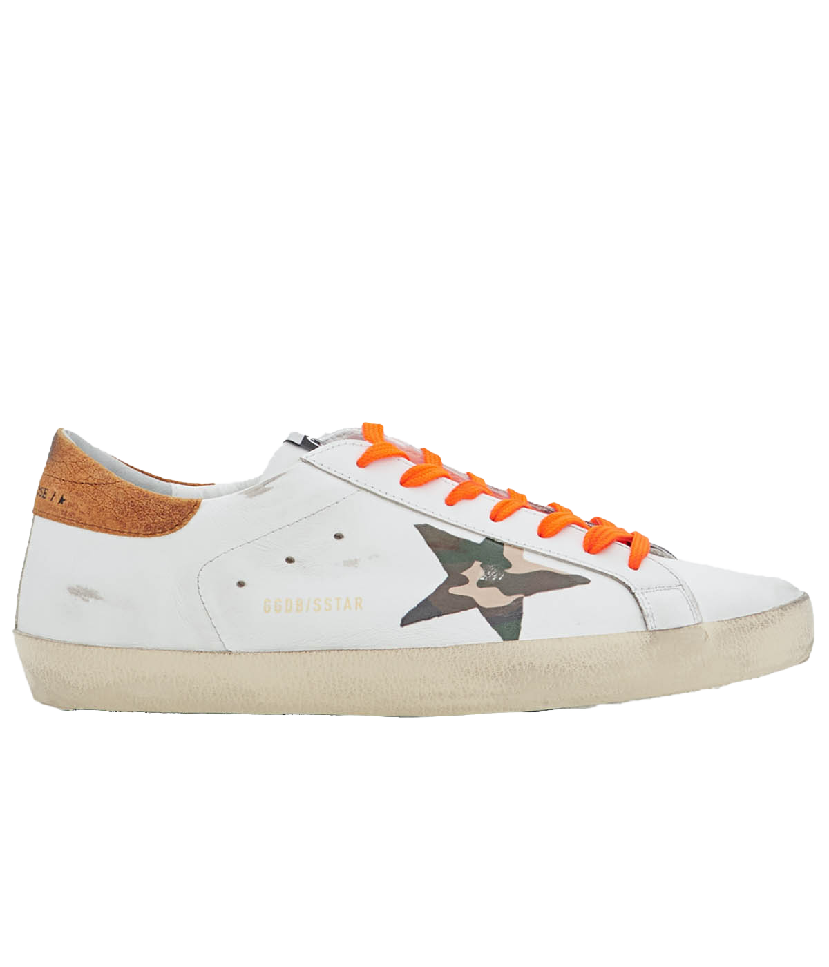 Super Star Leather Upper in White, Camo & Cognac