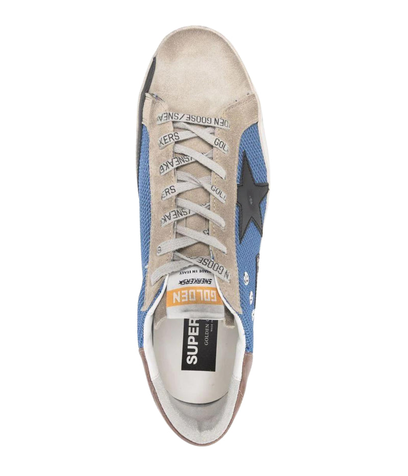 Super Star Net Upper & Suede Toe in Denim, Taupe, Black & Grey