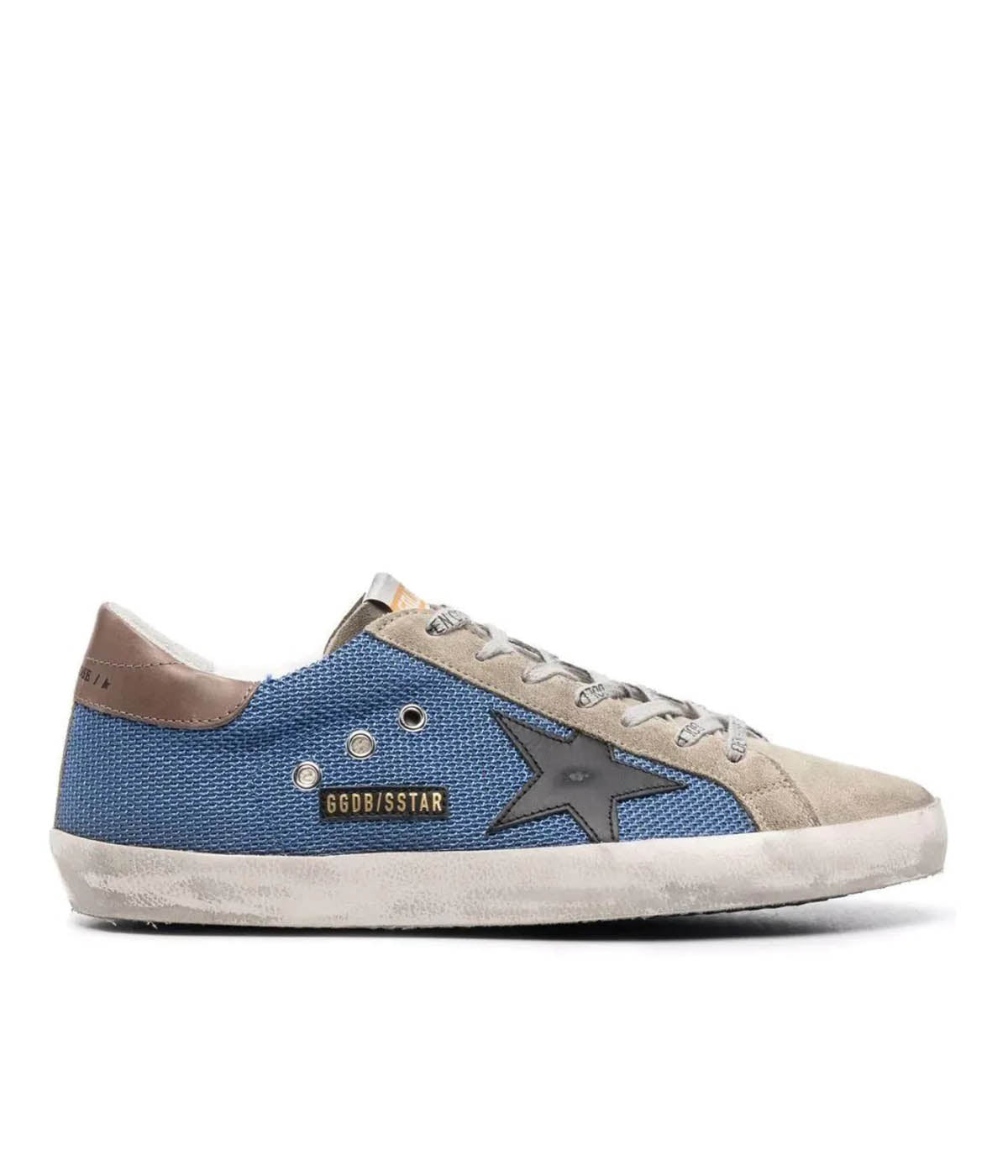 Super Star Net Upper & Suede Toe in Denim, Taupe, Black & Grey