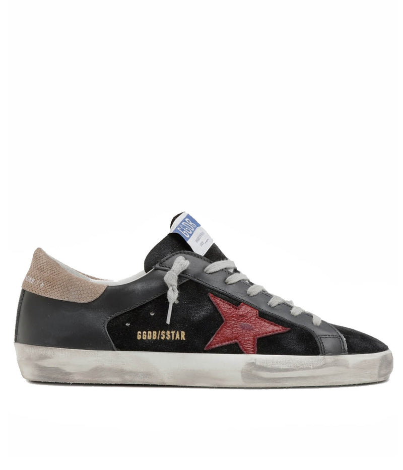 Super Star Python Print Heel in Black, Red & Beige