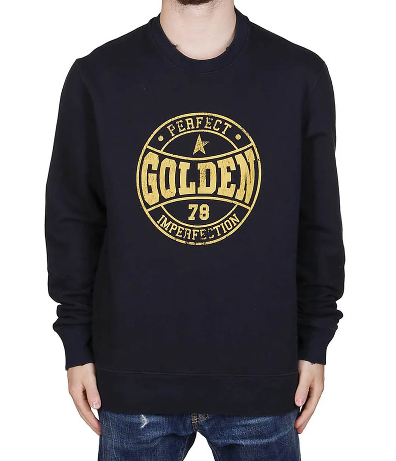 Sweatshirt Archibald Crewneck in Deep Blue & Chai Tea