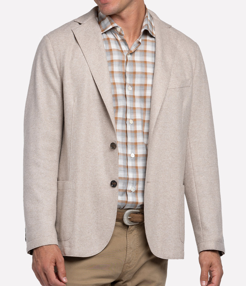 Real Cut Single Breasted Jacket in Sand