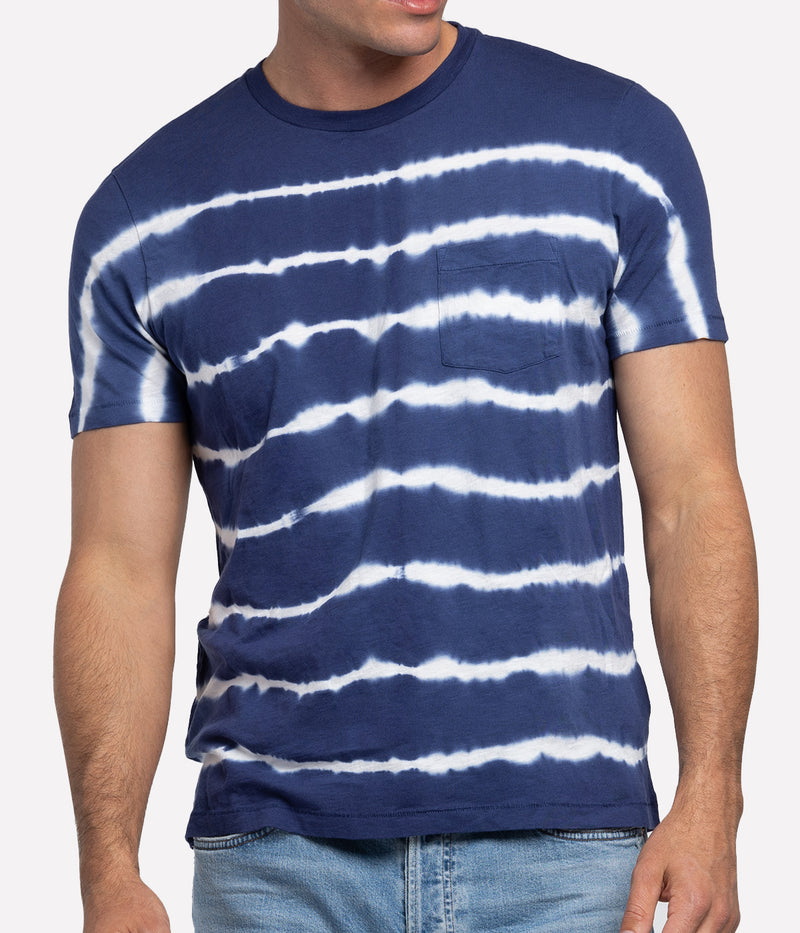 Pocket Crew Knitted T-Shirt in Worker Blue