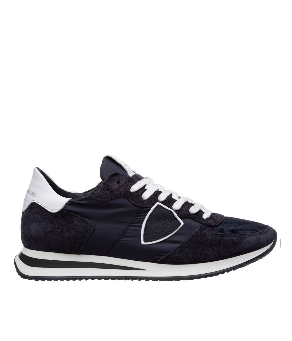 Side view of Philippe Model TRPX sneakers, showcasing their retro-inspired silhouette and modern treatments. The mix of premium materials and bold design elements make them ideal for stylish urban looks.