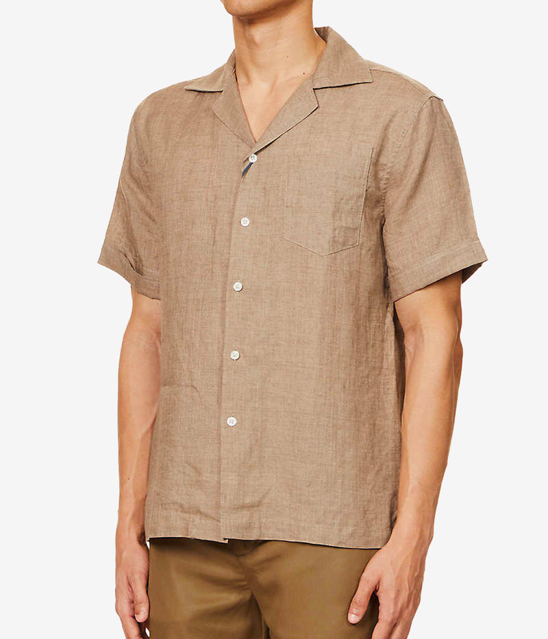 Thomas Short Sleeve Linen in Taupe