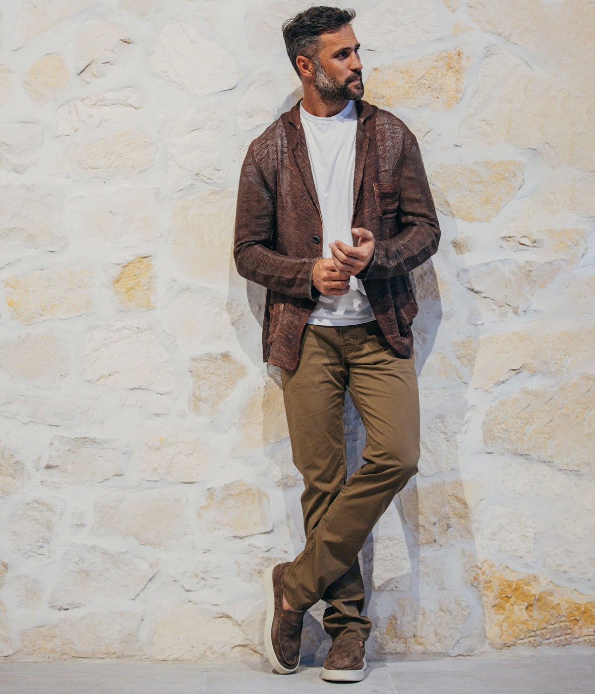 Knitted Blazer in Brownie