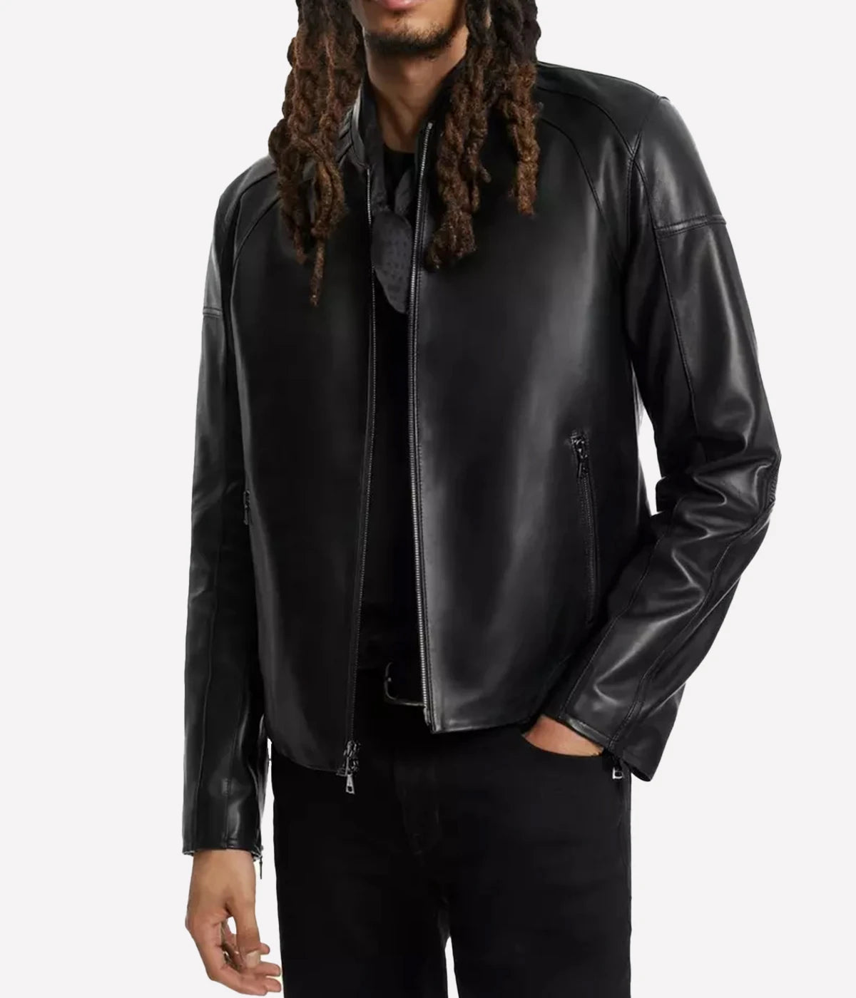*FINAL SALE* Zip Front Motorcross Jacket in Black