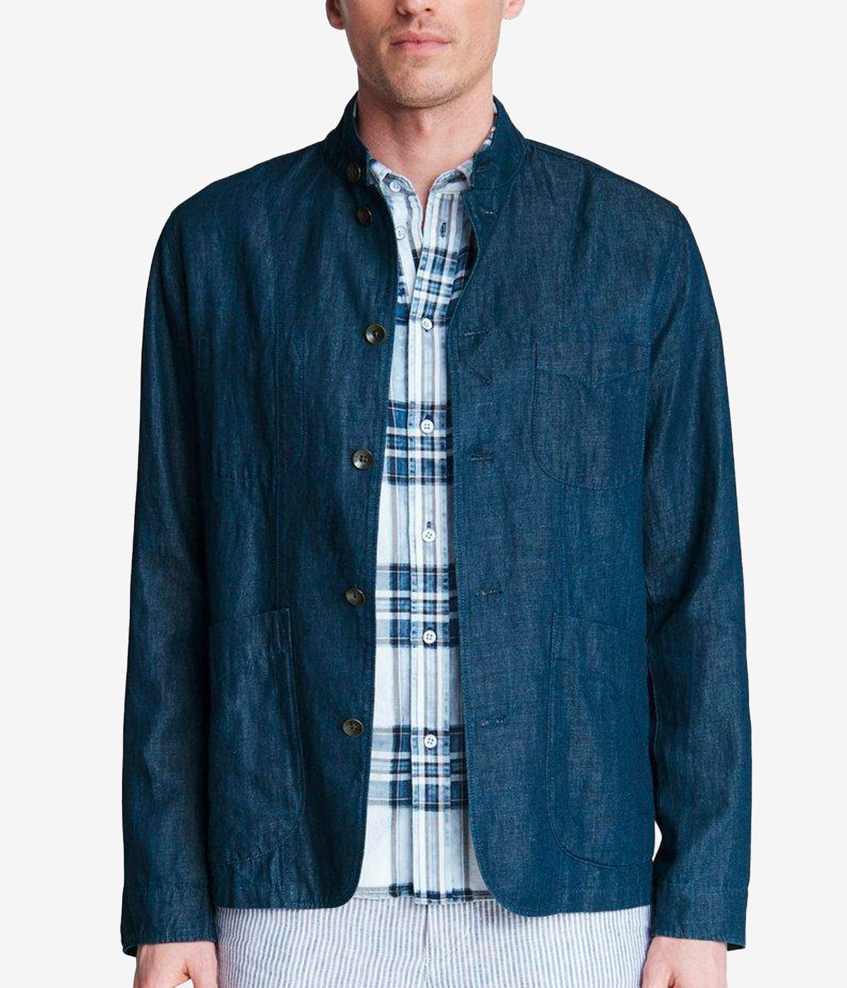 Emerson Hemp Blend Blazer in Real Indigo