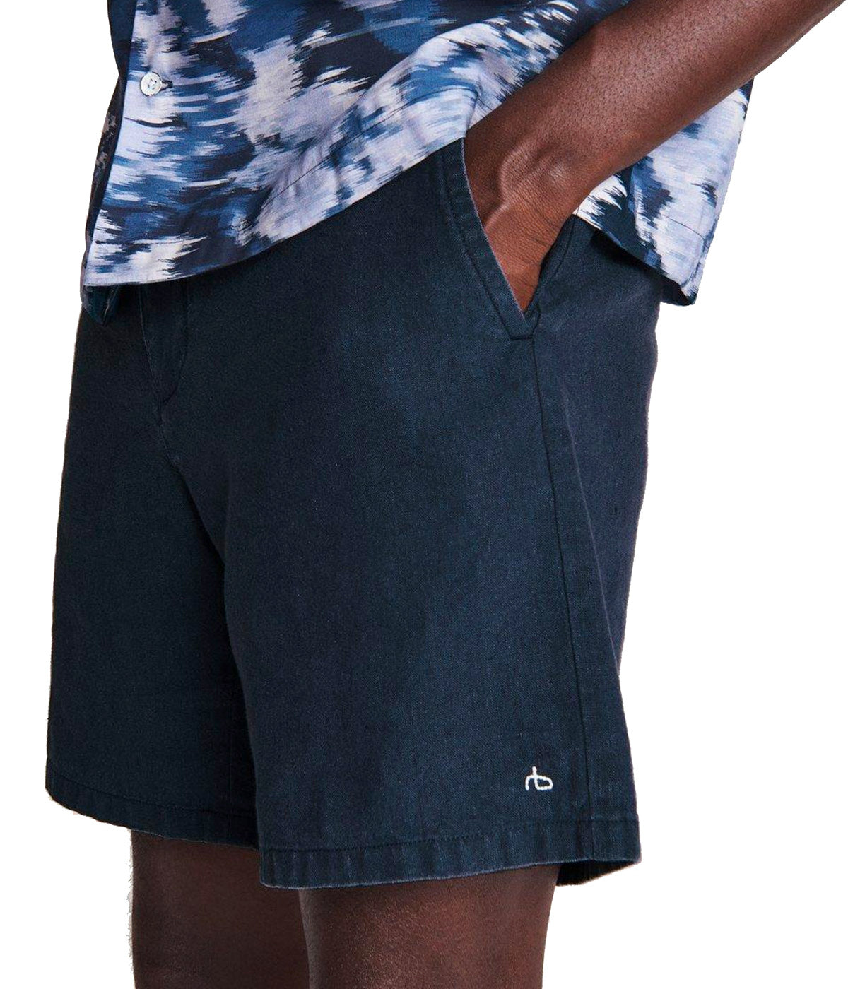 Eaton Linen Short in Navy