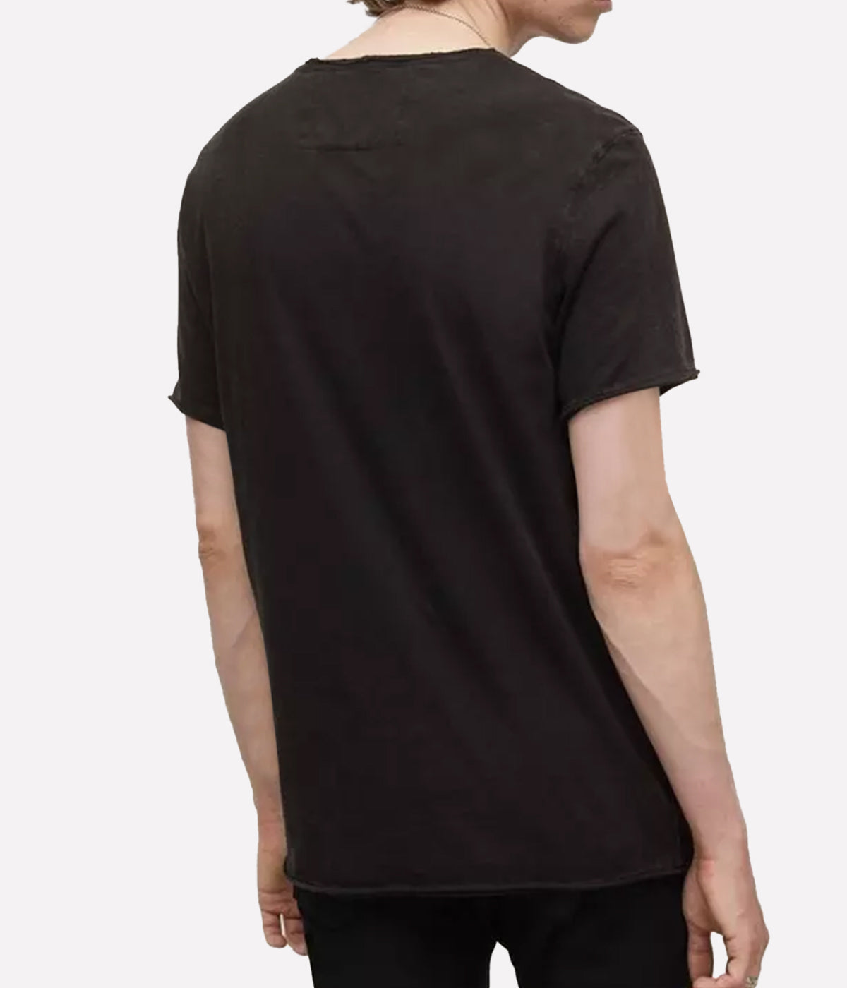 Broken Crown Raw Edge T-Shirt in Black