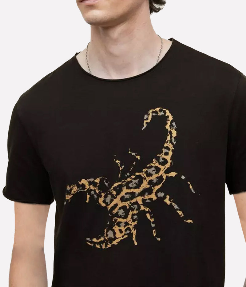 Scorpion Raw Edge T-Shirt in Black
