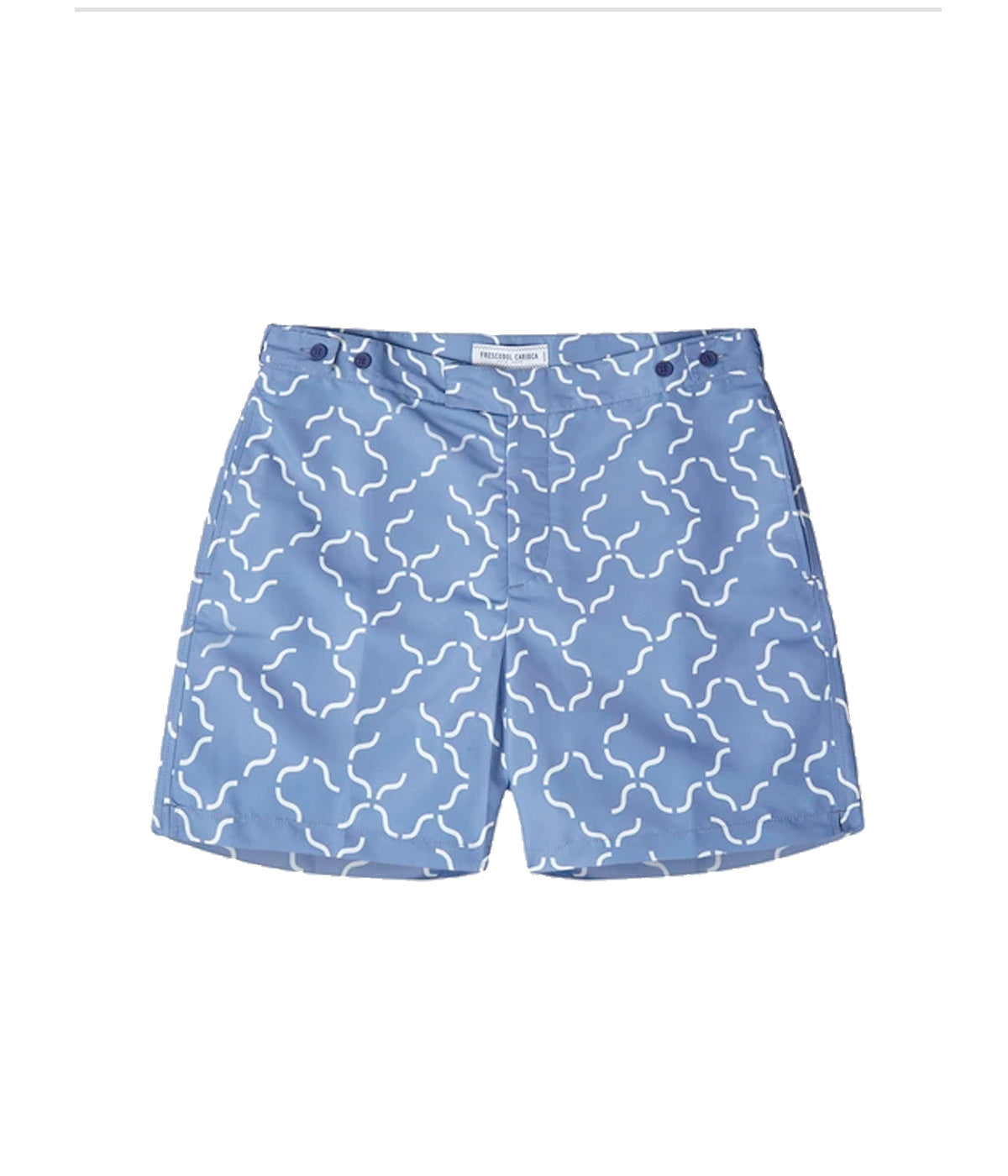 Trunks Tailored Shorts in Slate Blue and Off White